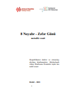 8 Noyabr - Zəfər Günü: metodik vəsait 